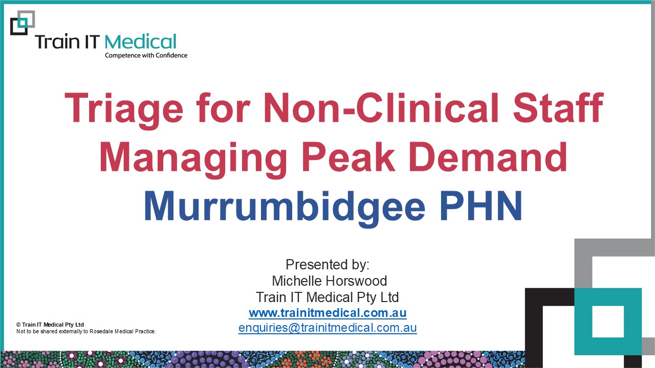 Triage for Non-Clinical Staff – Managing Peak Demand – MPHN – April 2025